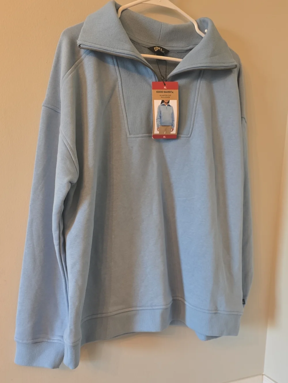 Eddie Bauer Women's Blue Quarter Zip Pullover Sweatshirt Size XL